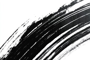 Fototapeta premium Minimalistic abstract black brush stroke design for creative projects