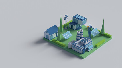 Obraz premium EcoFriendly Energy Solutions Utilizing Solar Power Integration and Efficient Technology Innovations