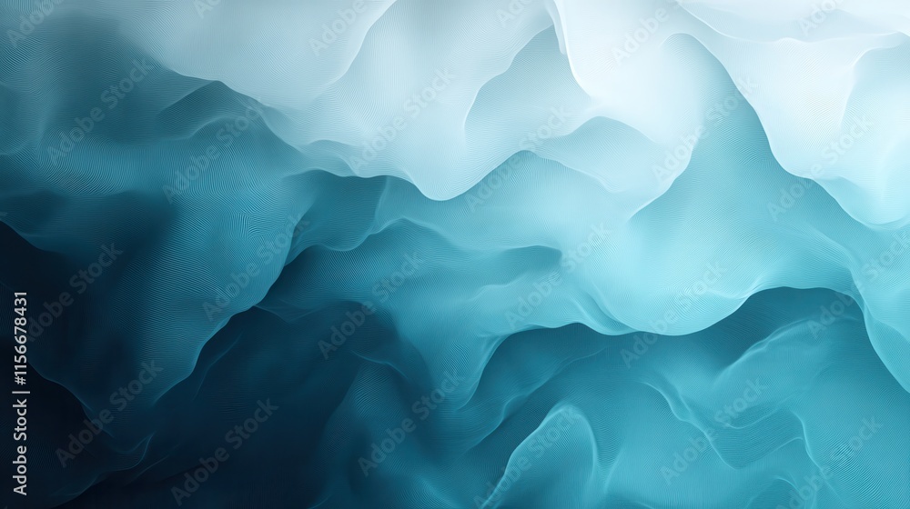 Poster Abstract soft blue wave pattern background.