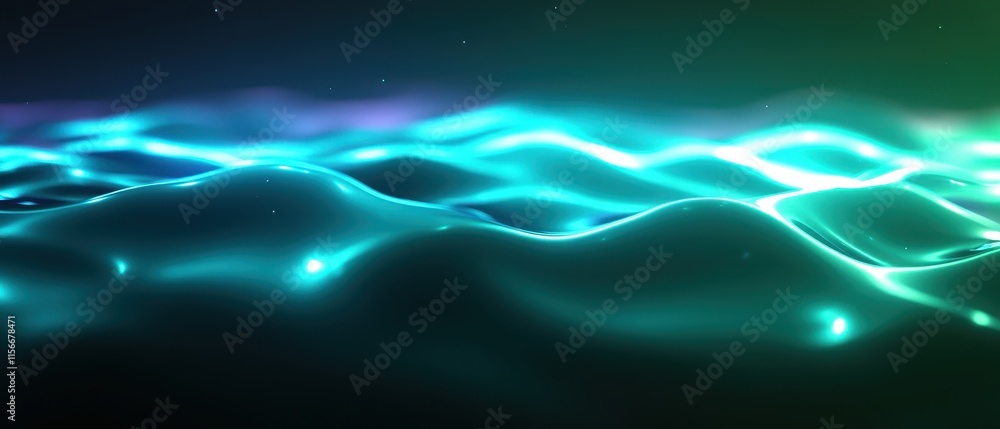 Poster abstract waves in luminous colors and textures.