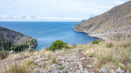 Ieranto Bay in Massa Lubrense, the mythical land of sirens, Amalfi Coast, Italy