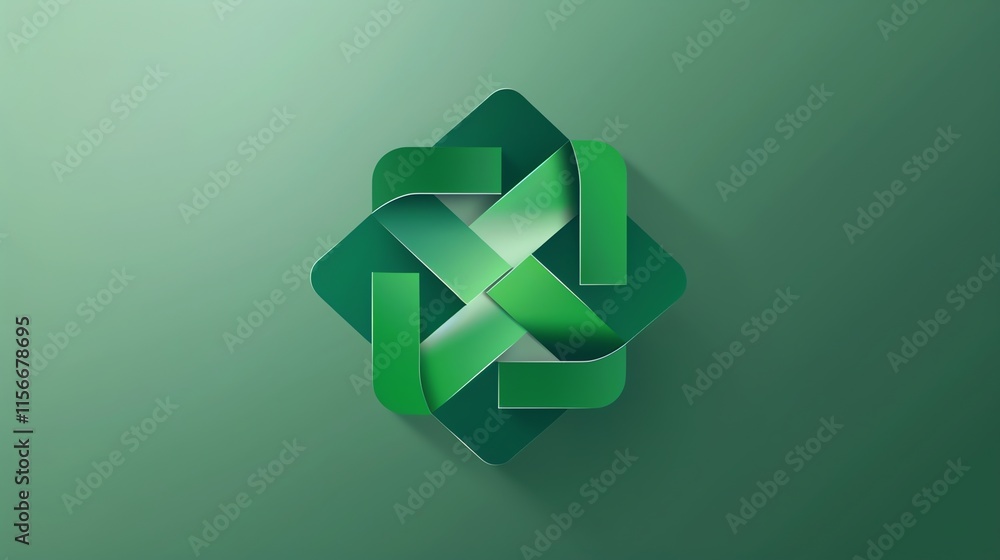 Poster a green abstract design with a 3d effect.