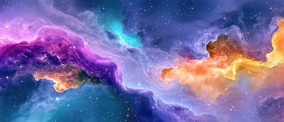 Obraz premium Colorful cosmic nebula in outer space.