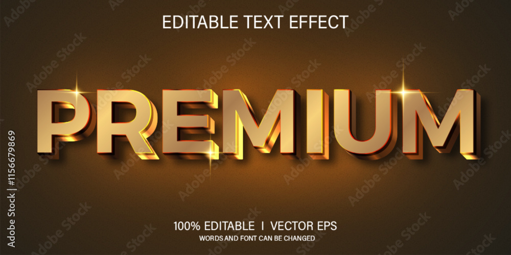 Poster premium 3d vector text effect with modern style design