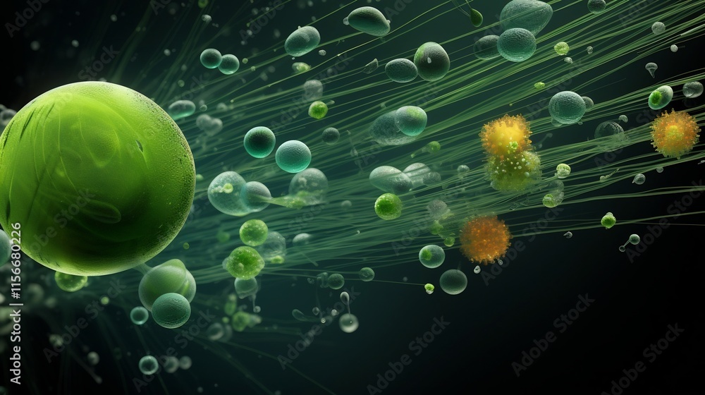 Poster captivating engine powered visuals showcasing the intricate beauty and complexity of microscopic phy