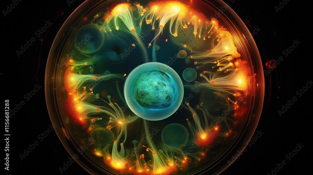 Aufkleber surreal layers of light and color illuminating the dynamic movement and responsive nature of phytopl