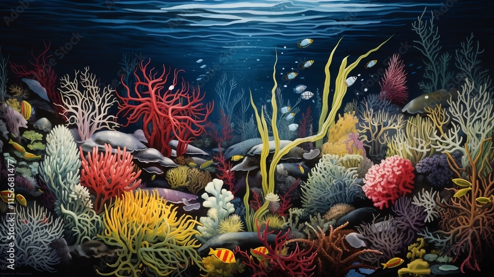 Poster captivating microscopic aquatic realm with diverse layers and nutrient contrasts a dynamic abstract 