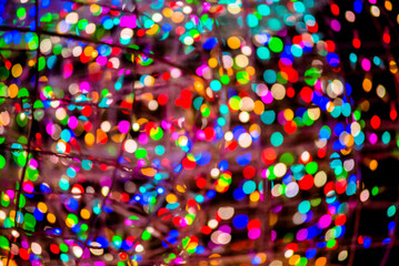 Lights holiday illumination in defocused form
