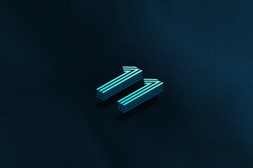 Blue Isometric layer 3d text effect of number 11 on blue background.