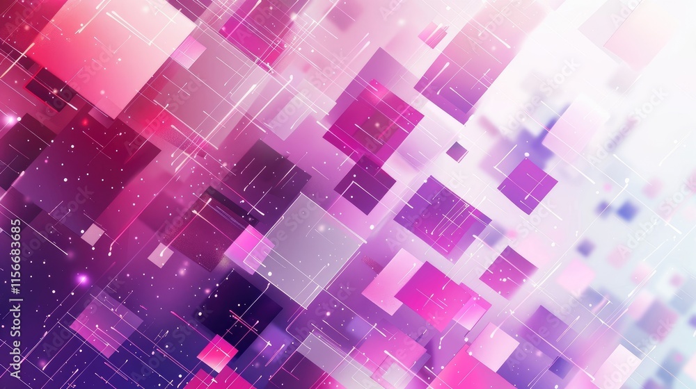 Aufkleber abstract geometric pattern with vibrant shades of pink and purple, creating a dynamic visual effect.