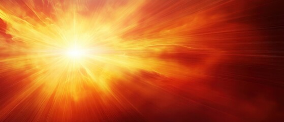 Obraz premium Vibrant sunlight radiating through red clouds.