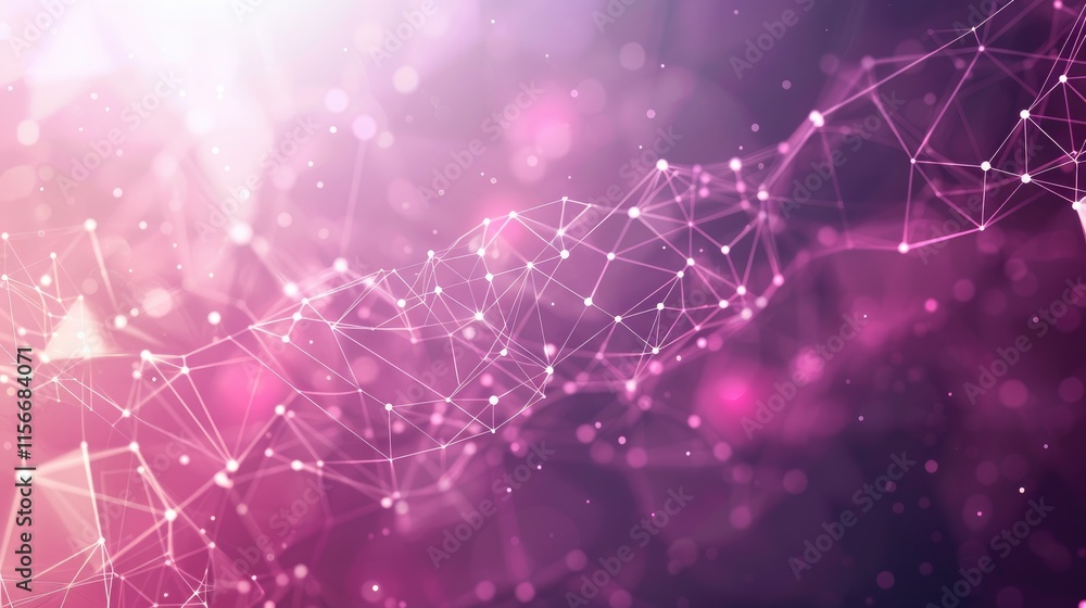 Aufkleber abstract digital background with interconnected lines and glowing nodes in purple hues.