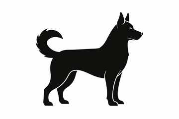 dog black silhouette icon vector