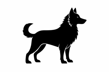 dog black silhouette icon vector