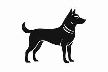 dog black silhouette icon vector