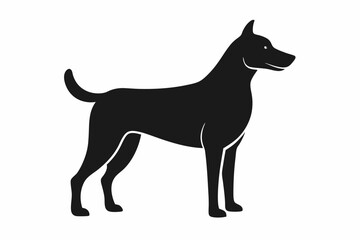 dog black silhouette icon vector