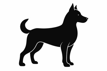 dog black silhouette icon vector