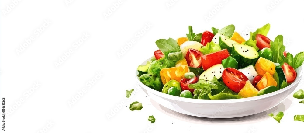 Aufkleber vibrant and nutritious salad showcasing colorful vegetables with ample blank space for customizable 