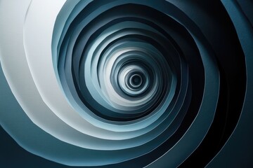 A concentric circular paper - cut design creating a mesmerizing 3D illusion