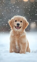 Dog handsome on the snow,generation AI