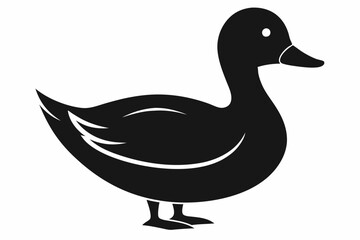 Obraz premium duck silhouette icon vector