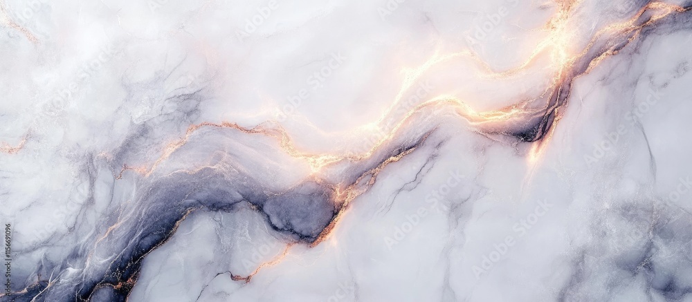 Poster elegant marble texture with neon's soft glow and blank area for custom text or messaging