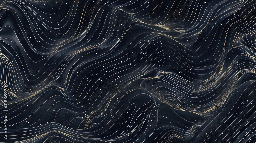 Aufkleber abstract waves in dark tones with light accents, creating a flowing, dynamic visual effect.