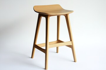 Sleek wooden stool showcasing minimalist design, natural finish,