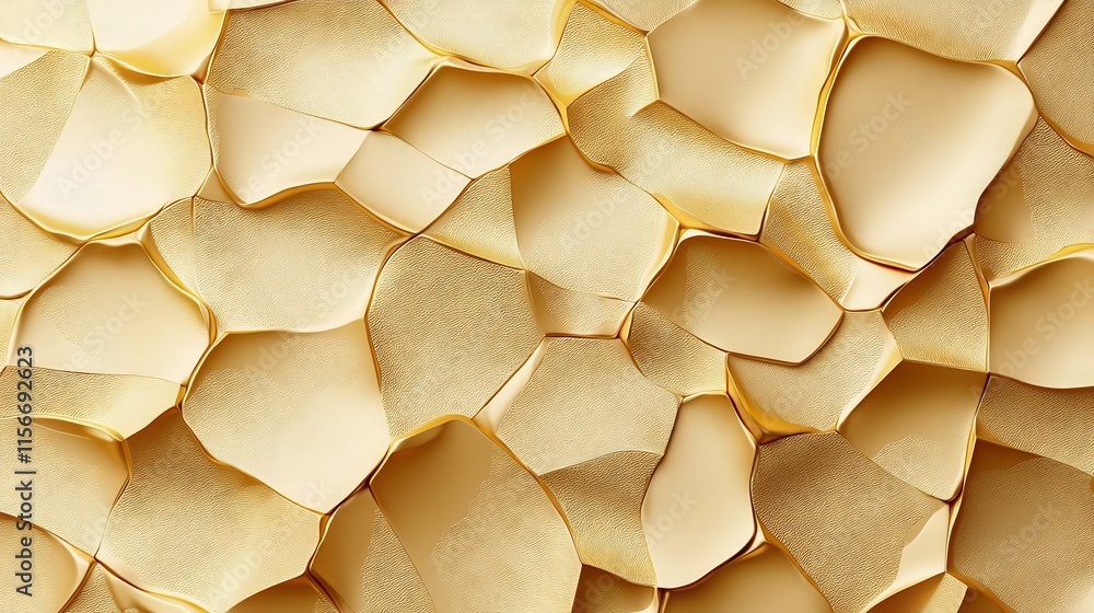 Poster vibrant and elegant 3d depicting an abstract pattern of shiny golden taels against a clean backdrop 
