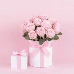 Pink Roses in Gift Box