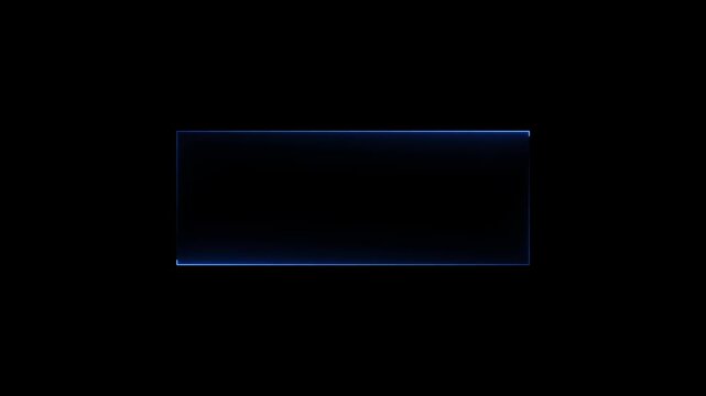 Neon rectangle frame animation Abstract glowing neon rectangle border frame on black background.