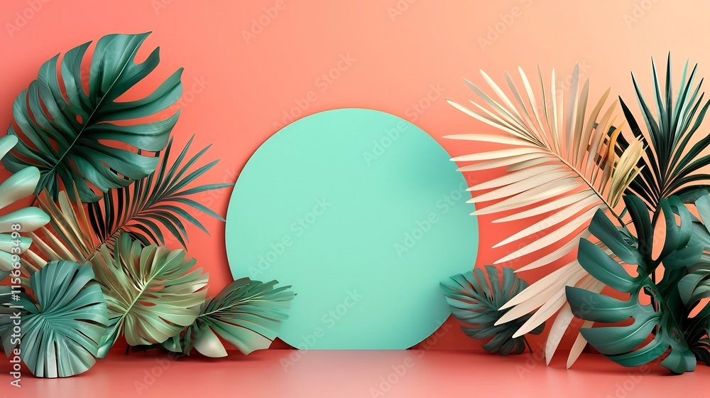 Poster minimalistic 3d tael arrangement with soft glow clean vibrant background and open text zone digital 