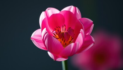 Fototapeta premium Vibrant Pink Lotus Flower Close Up Macro Shot