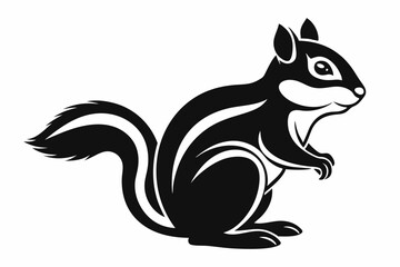 eastern chipmunk silhouette icon vector