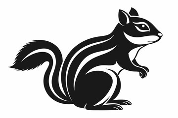 eastern chipmunk silhouette icon vector