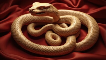 Obraz premium 2025 chinese wooden snake