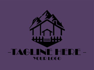 Simple house design on wave with  space and vektor, Suitable for real estate ads, property listings, or vacation rental promotions