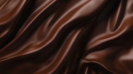 Fototapeta premium Smooth brown silk fabric with elegant folds and soft texture