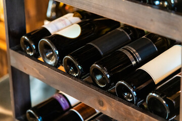 wine bottles on the shelf