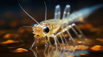 Mesmerizing close up underwater macro photography showcasing the intricate and fascinating mosquito larvae swimming in a transparent aquatic environment
