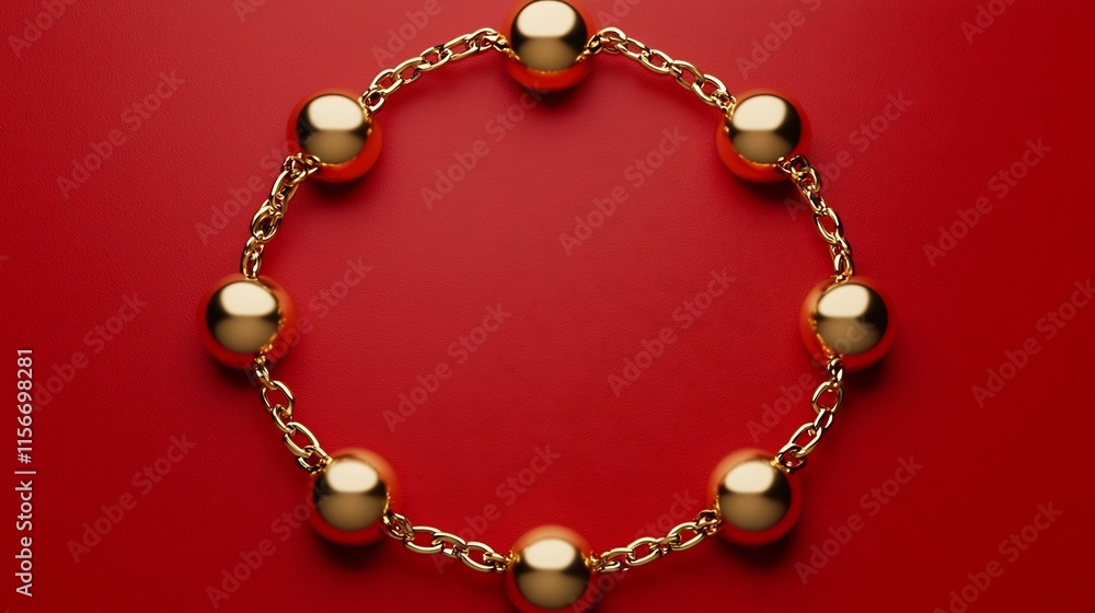 Poster radiant and elegant radial display of golden tael symbols on a sleek vibrant red background with a c