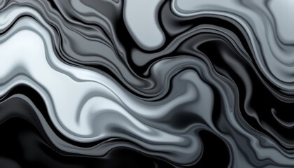 Abstract grayscale fluid swirls design art