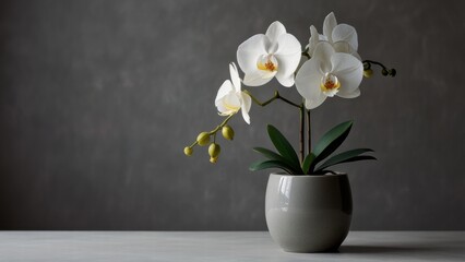 white orchid with copy space