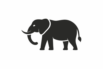 elephant silhouette icon vector