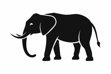 elephant silhouette icon vector