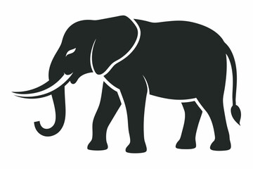 elephant silhouette icon vector