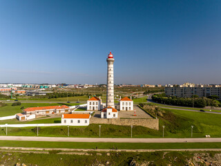 Farol de Leça o Boa Nova situado en Leça da Palmeira distrito de Oporto, Portugal