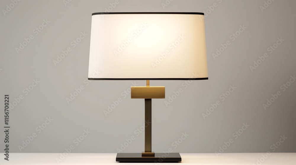 Aufkleber a modern minimalist table lamp with a sleek streamlined design placed on a plain white background cr