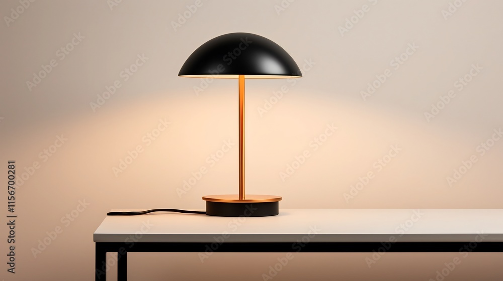 Aufkleber stylish and sleek minimalist table lamp with a simple yet elegant design placed on a plain white bac