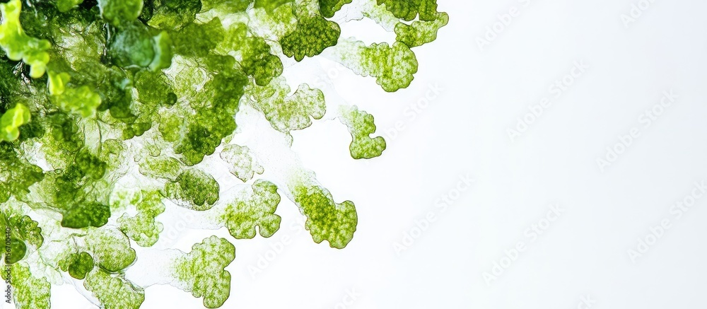 Poster green algae leaf background for graphic design with blank space for text and creative projects